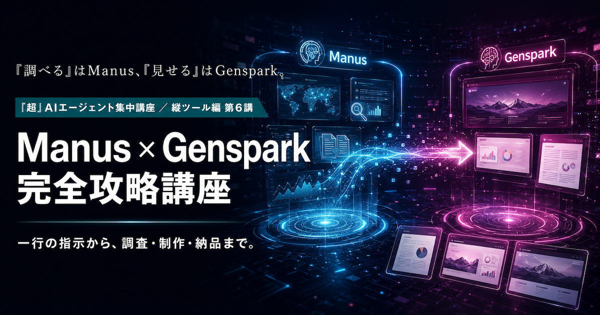 Manus×Genspark完全攻略